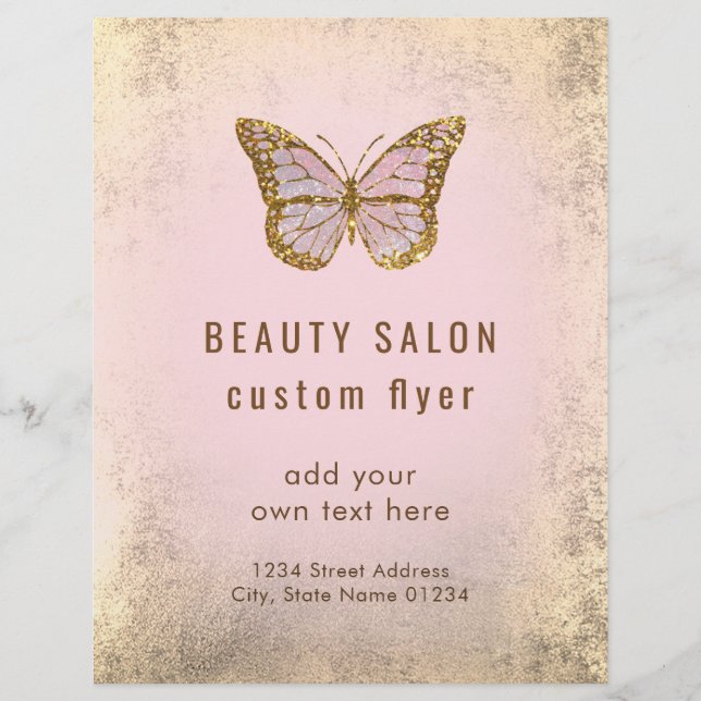 rosa butterfly logotyp reklamblad (Framsidan)