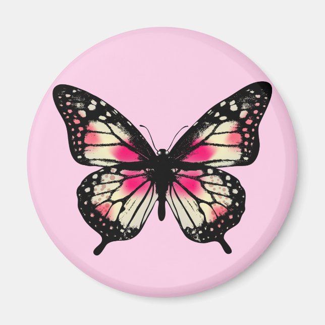 Rosa Butterfly Magnet (Framsidan)