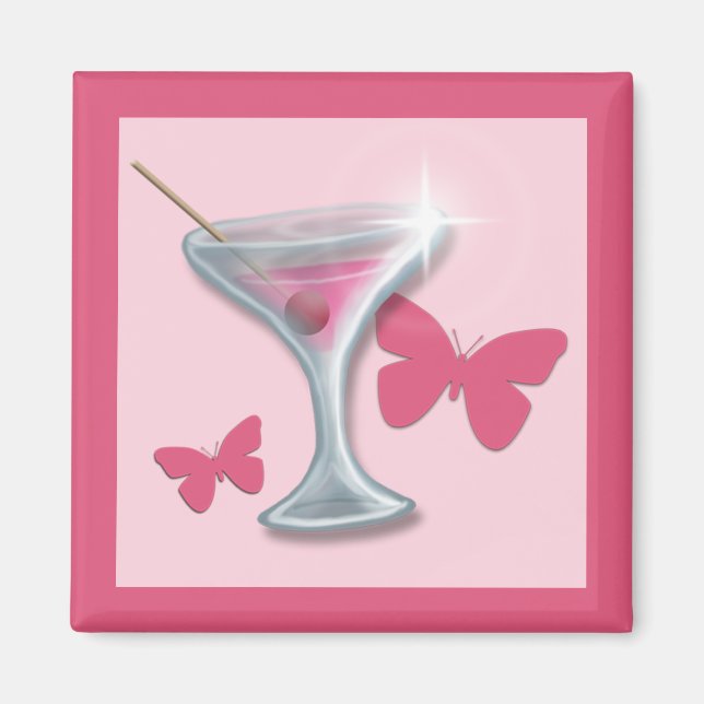 Rosa Butterfly Martini magnet (Framsidan)