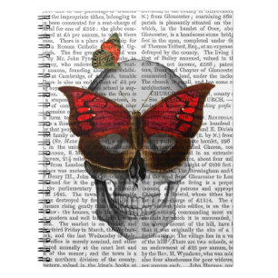 Rosa Butterfly Mask Skull Anteckningsbok