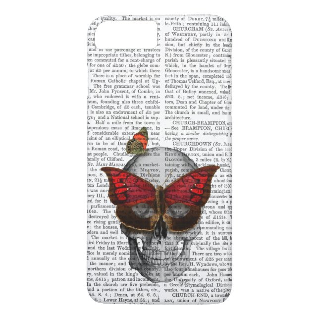 Rosa Butterfly Mask Skull Case-Mate iPhone Skal (Baksida)