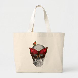 Rosa Butterfly Mask Skull Jumbo Tygkasse