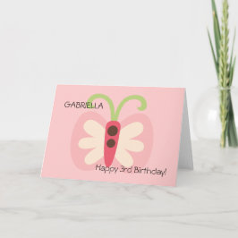 Rosa Butterfly med Namn Kort