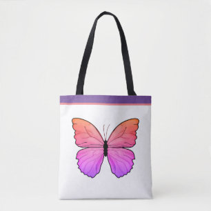 Rosa Butterfly med Namn Tygkasse