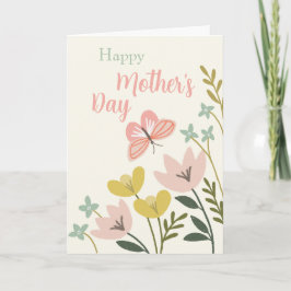 Rosa Butterfly Mors dag Card Tack Kort