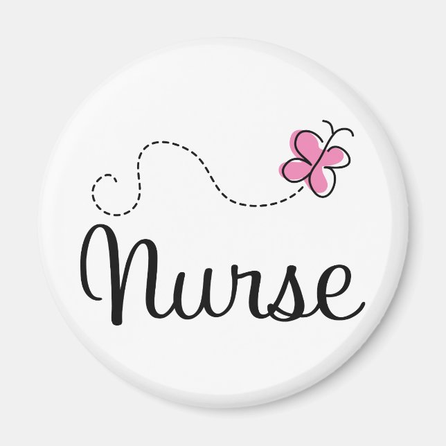 Rosa Butterfly Nurse Gift Tee Magnet (Framsidan)