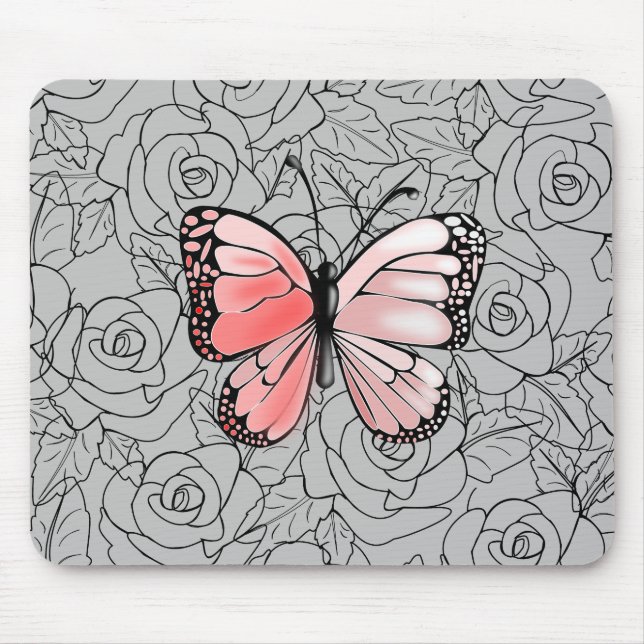 Rosa Butterfly och Ro Art Musmatta (Framsidan)
