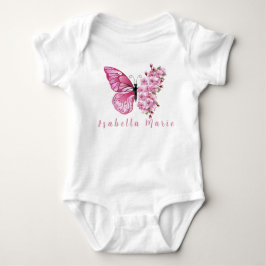 Rosa Butterfly Personlig Namn Cute Morden T Shirt