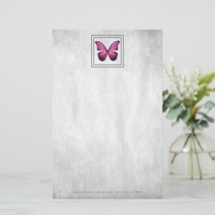 Rosa Butterfly Personlig Stationery Brevpapper