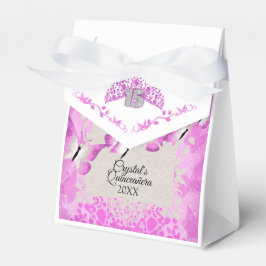 Rosa Butterfly Quinceanera Favoritbox Presentaskar