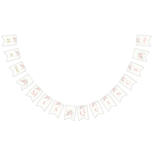 Rosa Butterfly Quinceañera Vimplar (Alla)