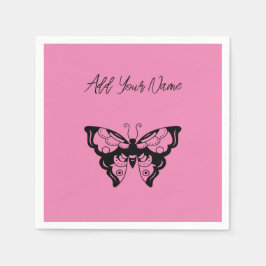 Rosa Butterfly - Skapa dina egna (CYO) Napkins Pappersservett