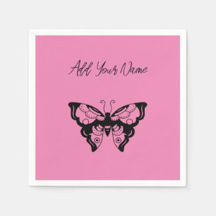 Rosa Butterfly - Skapa dina egna (CYO) Napkins Pappersservett