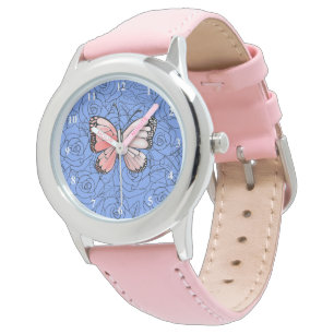 Rosa Butterfly som flyger i Ro Watch Gift Armbandsur