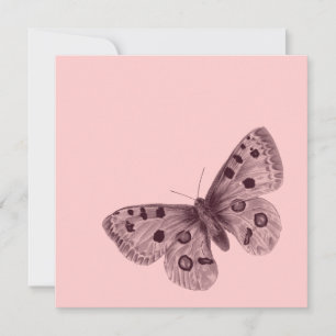Rosa Butterfly Sweet sixteen Inbjudningar