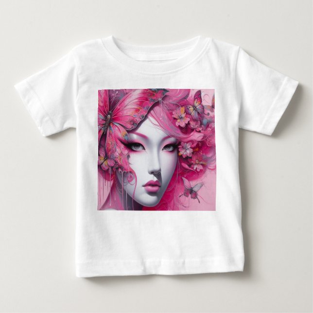 Rosa Butterfly T Shirt (Framsida)
