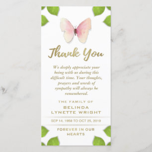Rosa Butterfly Tack for Sympathy Card Kort