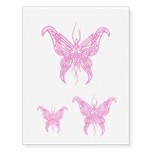 Rosa Butterfly temporär tatuering