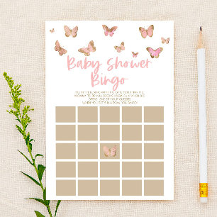Rosa Butterfly Theld Bingo Baby Shower Game Brevpapper
