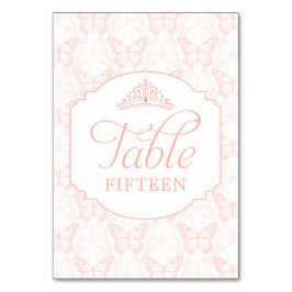  Rosa Butterfly Tiara Sweet 15 Bordsnummer