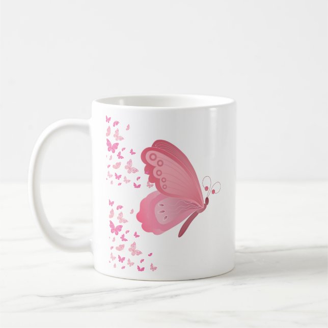 Rosa Butterfly Twillingars Kaffemugg (Vänster)