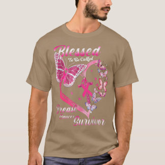 Rosa Butterfly välsignad för att kallas bröstcance T Shirt