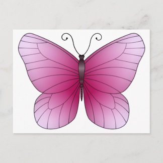 Rosa Butterfly-vykort Vykort