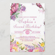 Rosa Butterfly Watercolor Blommigt Birthday