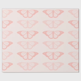 Rosa Butterfly Wrapping Papper Presentpapper
