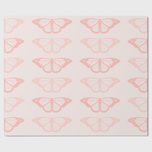 Rosa Butterfly Wrapping Papper Presentpapper (Seam)