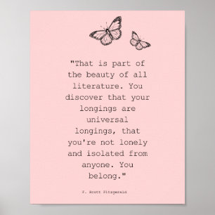 Rosa Butytterst F Scott Fitzgerald Literature Quot Poster