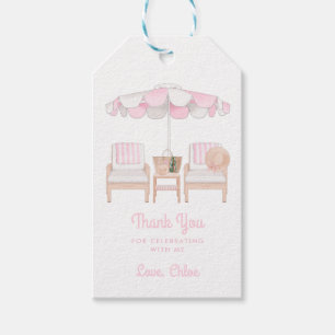Rosa Cabana Bachelorette Helg Tack Gift Presentetikett
