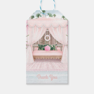 Rosa Cabana Bachelorette Helg Tack Gift Presentetikett