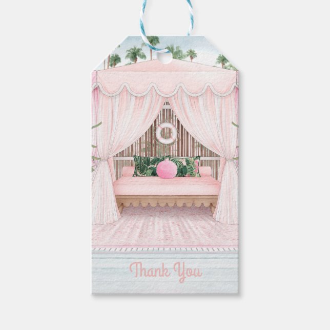 Rosa Cabana Bachelorette Helg | Tack Gift Presentetikett (Framsidan)