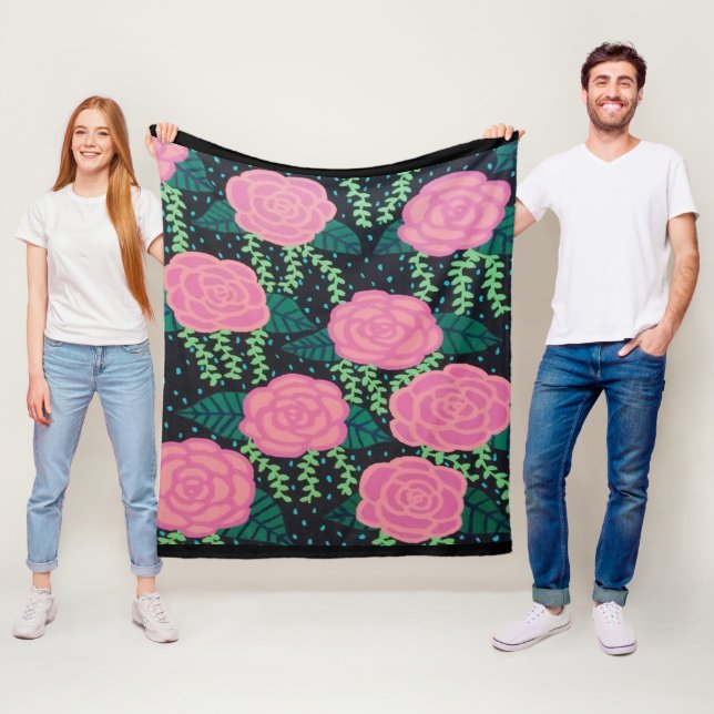 Rosa Cabbage Ro Fleecefilt (På plats)