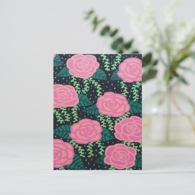 Rosa Cabbage Ro Vykort (Stående Fram)