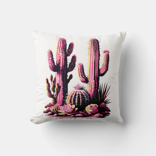 Rosa Cacti Batch Kudde (Framsida)