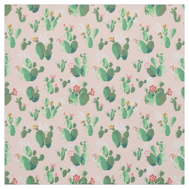 rosa cactus blomma tyg (Provkarta)