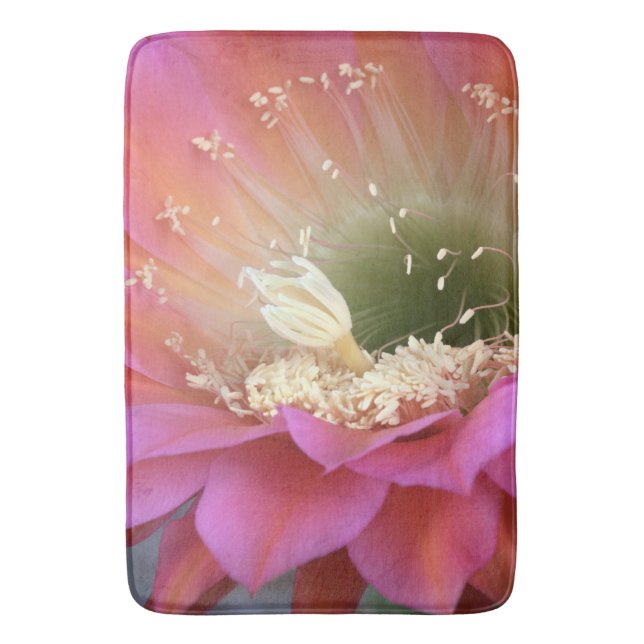 Rosa Cactus-blomman i öknen Badrumsmatta (Framsidan (Vertikal))