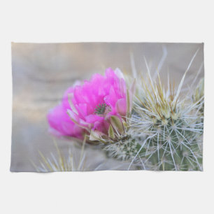 Rosa Cactus blommoms Kökshandduk