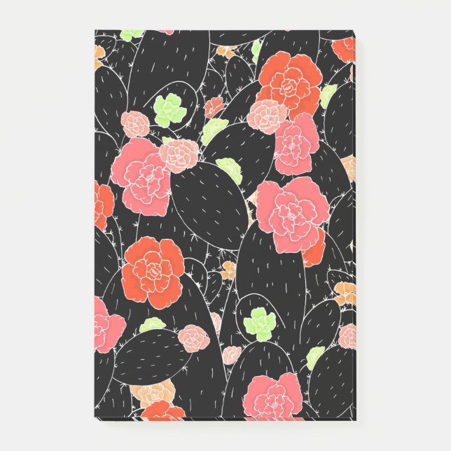 Rosa Cactus Flower Sketch Post-it Block (Framsida)