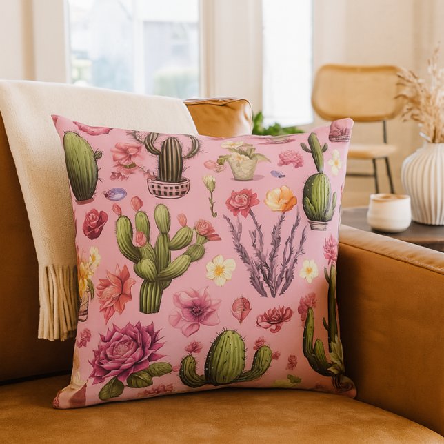 Rosa Cactus Kudde (Skapare uppladdad)