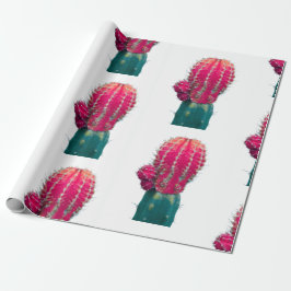 Rosa Cactus Photo Wrapping Papper Presentpapper