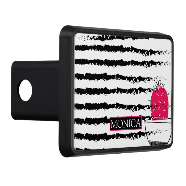 Rosa Cactus stripe mönster Dragkroksskydd (Höger)