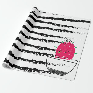 Rosa Cactus stripe mönster Presentpapper