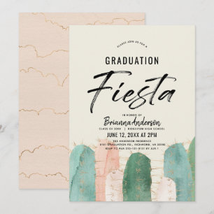 Rosa Cactus Studenten Fiesta Inbjudningar