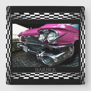 Rosa Cadillac Black, vita Checkers Fyrkantig Klocka