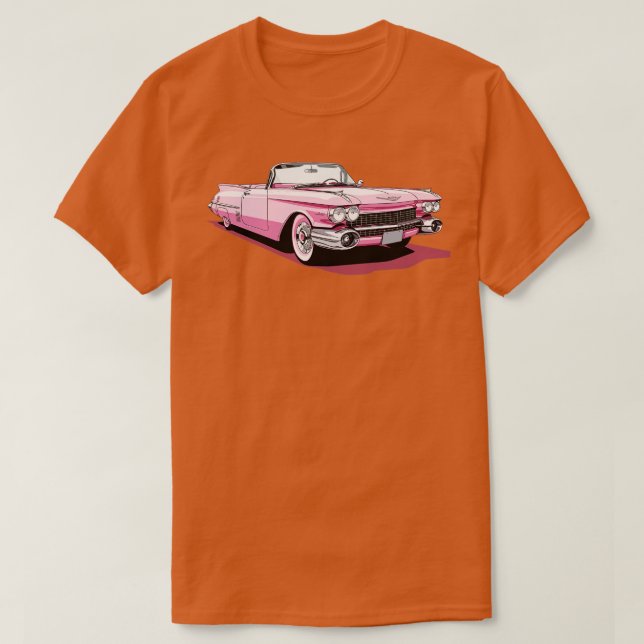 Rosa Cadillac Eldorado Converatble T Shirt (Design framsida)
