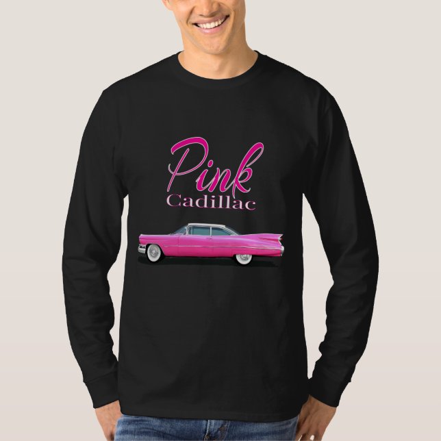 Rosa Cadillac Manar Black Långärmad T-Shirt (Framsida)