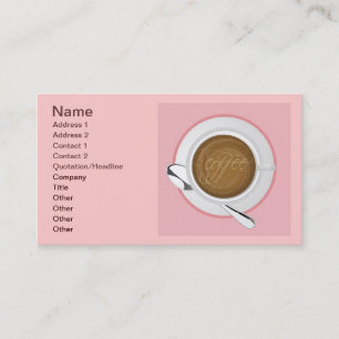Rosa CAFE LYCKLIG BEVERAGAGES BRA MORNIN Visitkort
